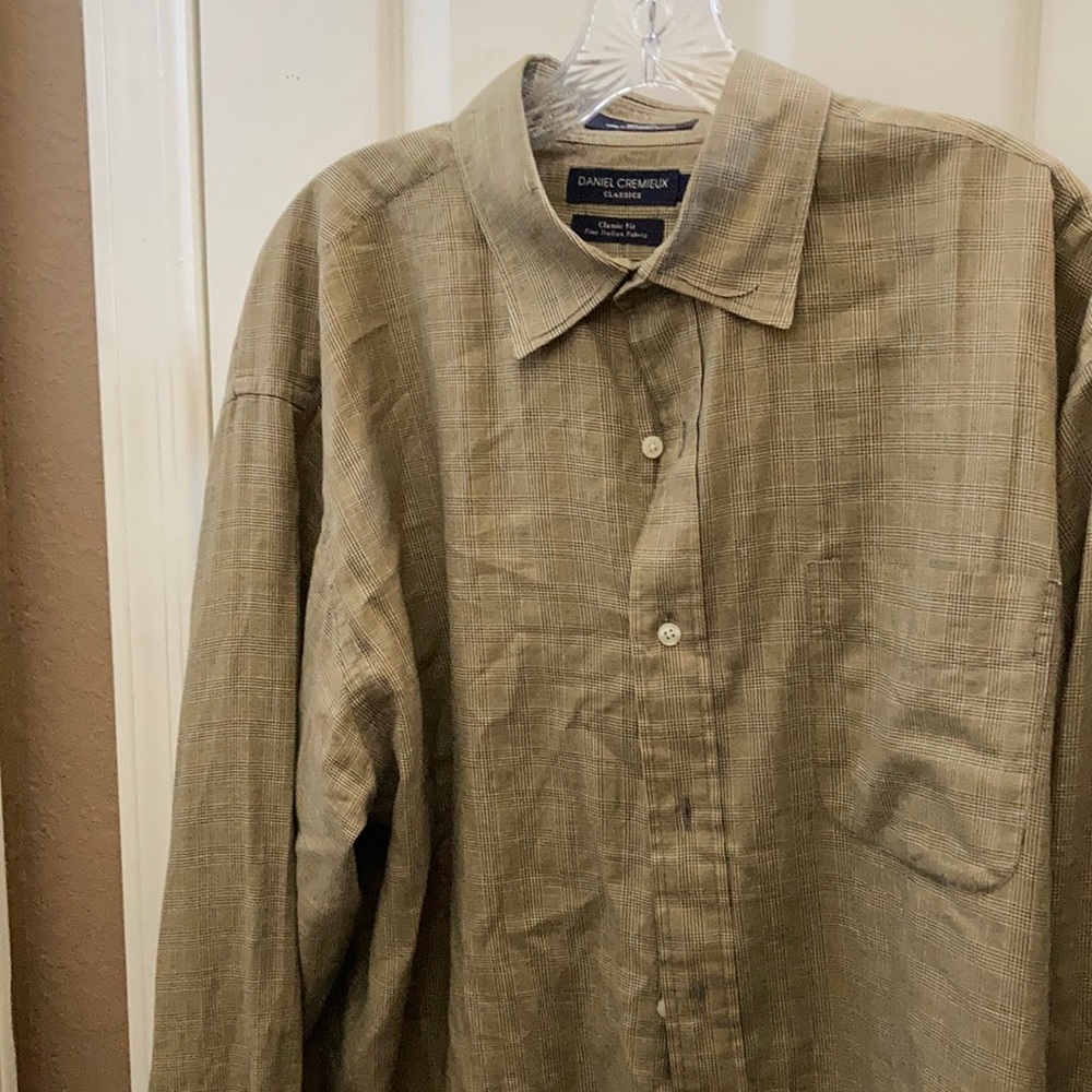FINAL MARKDOWN DANIEL cremieux houndstooth shirt Large